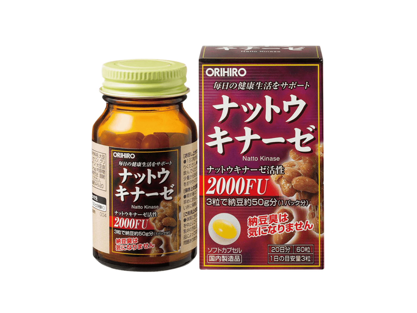 Viên uống Nattokinase 2000FU Orihiro Nhật Bản